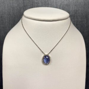 Tanzanite Slice with Diamond Halo