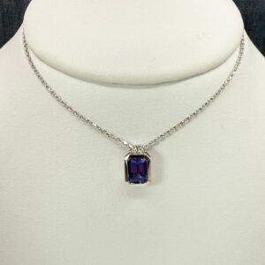Tanzanite and Diamond Sliding Pendant