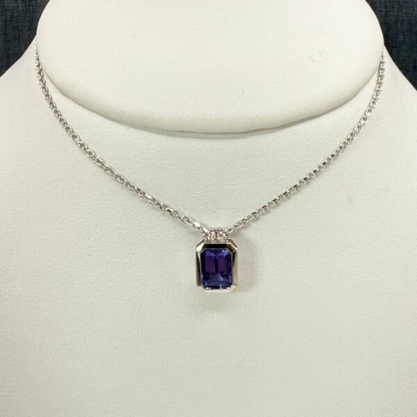 Tanzanite and Diamond Sliding Pendant