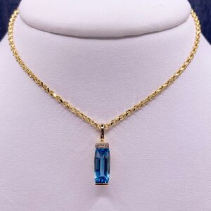 Topaz and Diamond Pendant