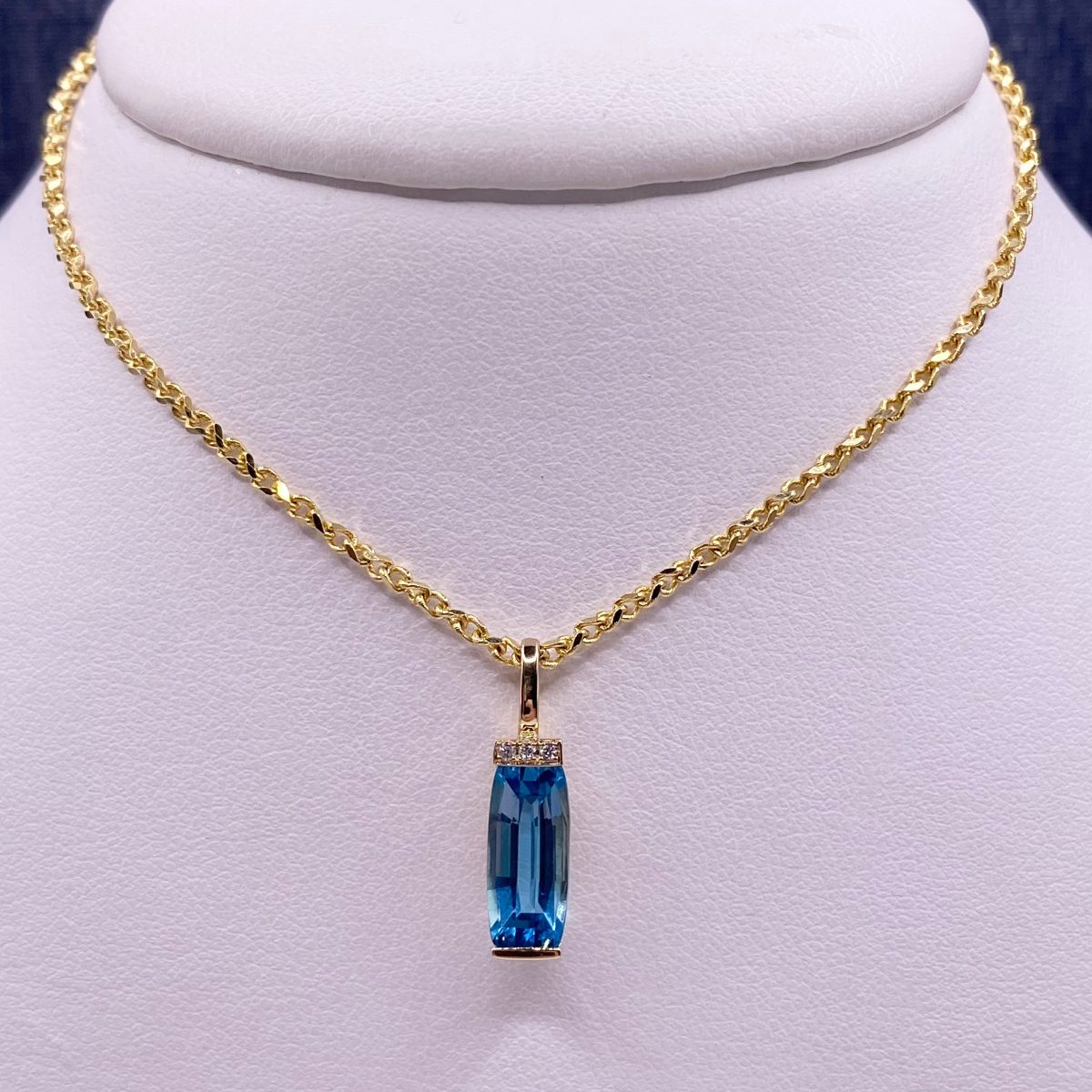 Topaz and Diamond Pendant