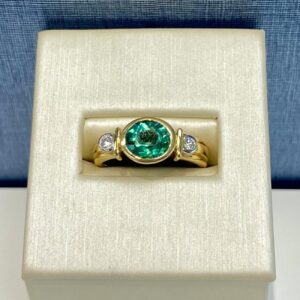 Tourmaline and Diamond Yellow Gold Ring