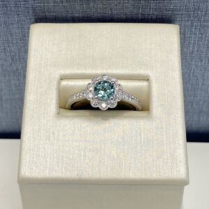Tourmaline and Diamond White Gold Ring