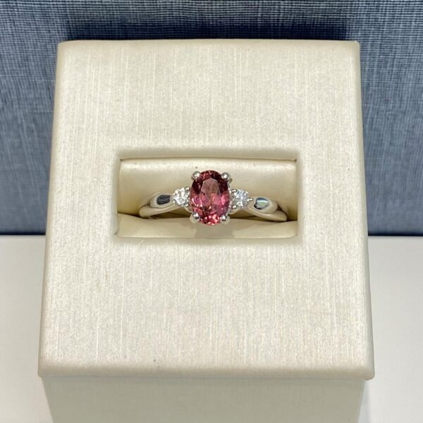 Tourmaline and Diamond White Gold Ring