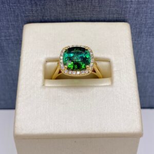 Tourmaline and Diamond Ring