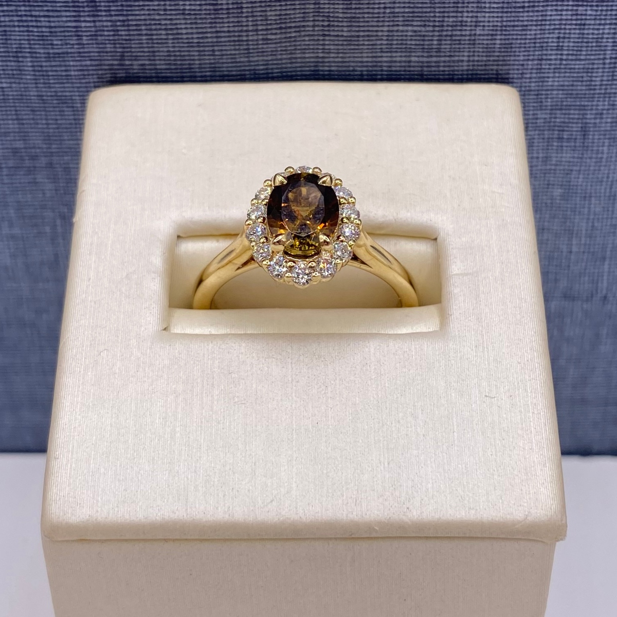 Bi Color Tourmaline and Diamond Statement Ring