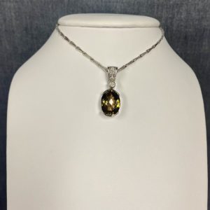 Tourmaline and Diamond White Gold Necklace