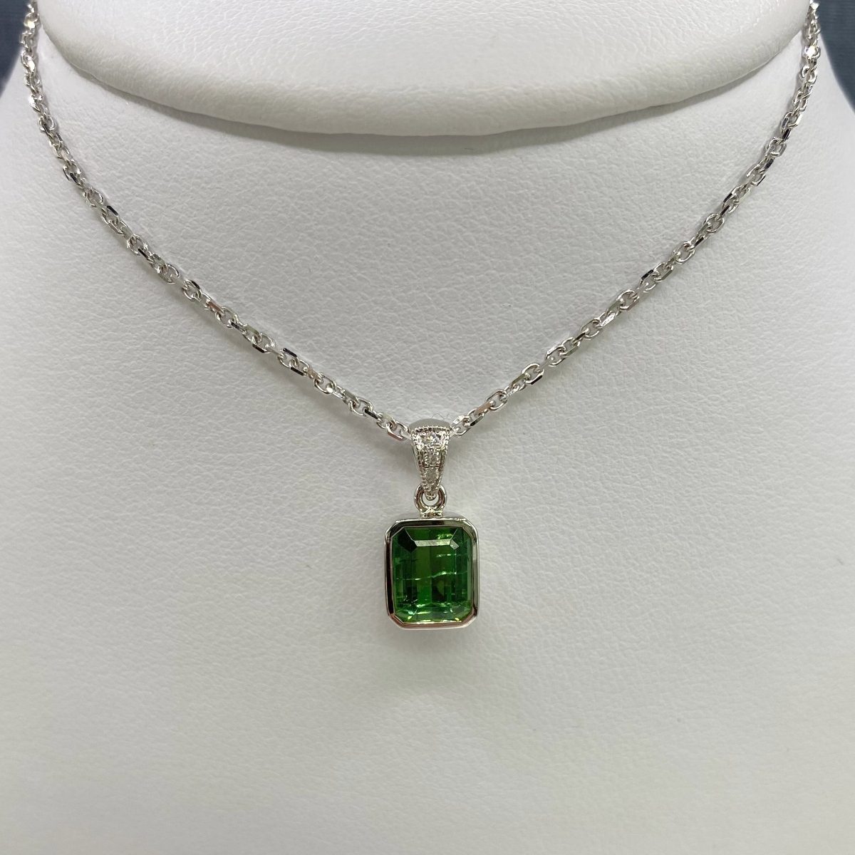 Tourmaline Necklace in White Gold