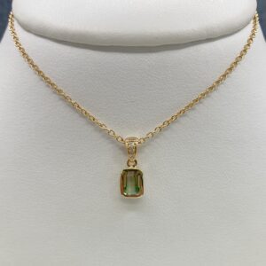 Tourmaline and Diamonds in Yellow Gold