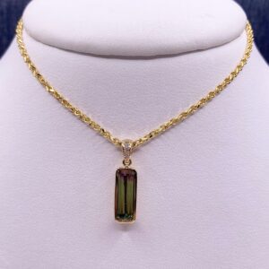 Watermelon Tourmaline Statement Pendant