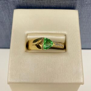 Tsavorite and Diamond Yellow Gold Ring