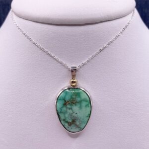Bezel Set Turquoise Sterling Silver Necklace