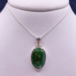 Bezel Set Turquoise Sterling Silver Necklace