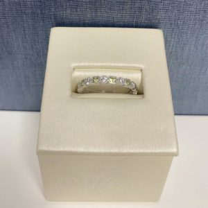 Peridot and Diamond White Gold Ring