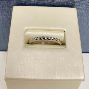 Rope Detail White Gold Stackable Ring