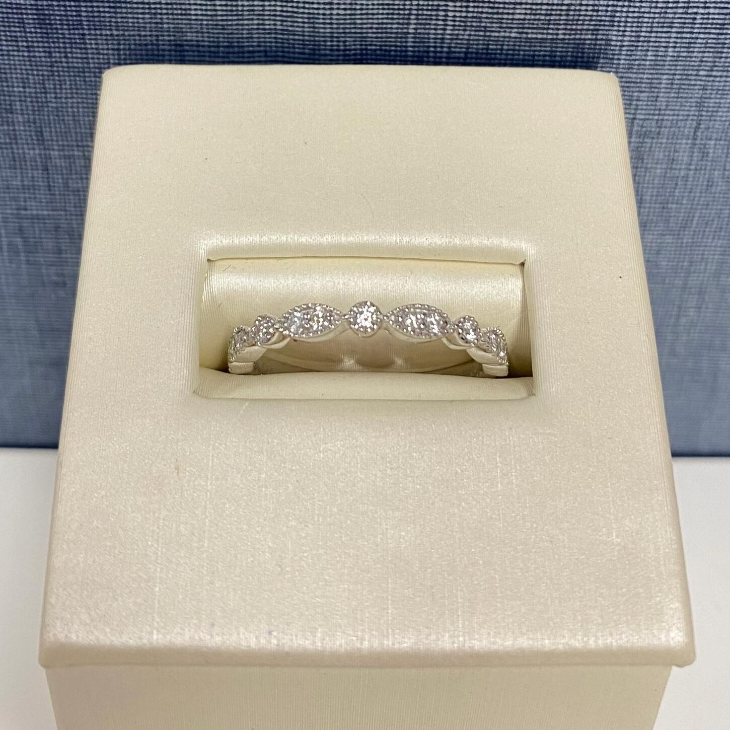 Diamond and White Gold Stackable Ring