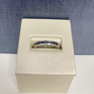 Blue Sapphire and White Gold Ring