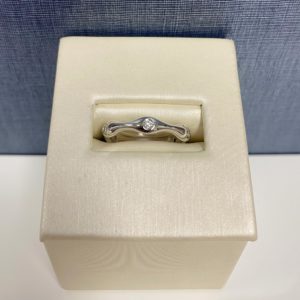 Waves and Diamonds White Gold Ring