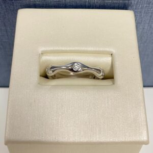 Waves and Diamonds White Gold Ring