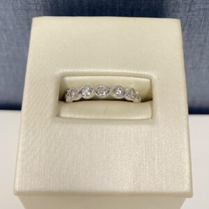 14k White Gold Stackable Ring with Diamonds