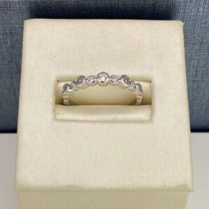 White Sapphires in White Gold Stackable Ring