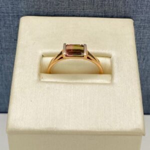 Watermelon Tourmaline Solitaire in Rose Gold