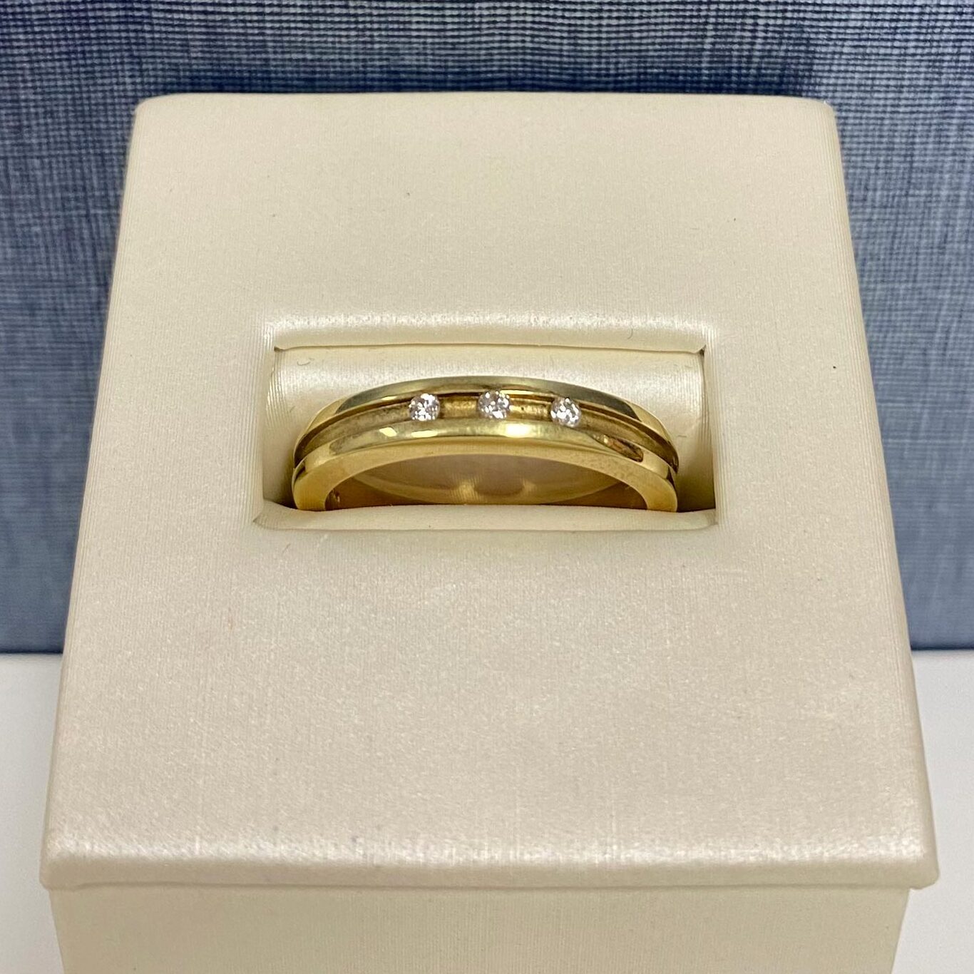 Channel Diamonds Yellow Gold Ring