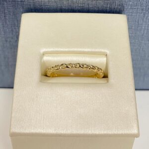 Rope Detail Yellow Gold Stackable Ring