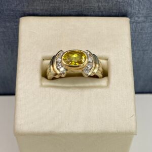 Yellow Sapphire and Diamond Statement Ring