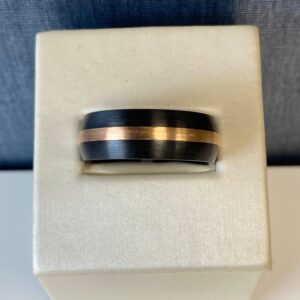 Zirconium Ring with Gold Band