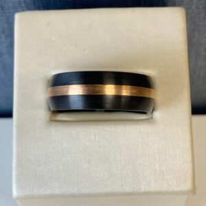 Zirconium Ring with Gold Band