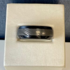Zirconium Ring with Engraved Detail