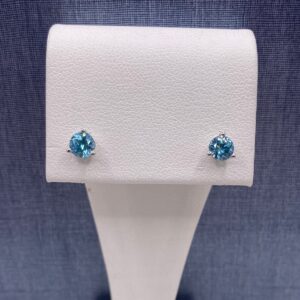 Zircon Studs in White Gold